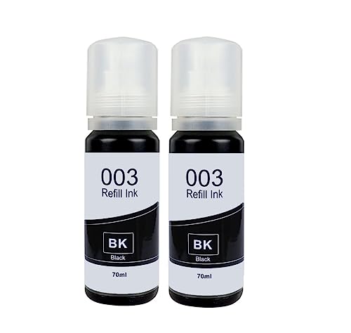 Image of QUINK Refill Ink for Epson 003 Ink for L3110, L3150, L3250, L3252 L3101, L3210, L3215, L3216, L3151, L3152, L3156, L5190 (Black Ink)