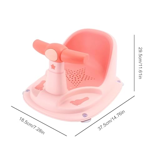 Image of Sevia Suction Cup Bath Seat Bath Tub Seat Anti Slip Bath Chair for Toddler Kids Up, Baby Bath Shower Chair with Backrest Support,Non-Slip Soft Mat,Secure Suction Cups (Pink)