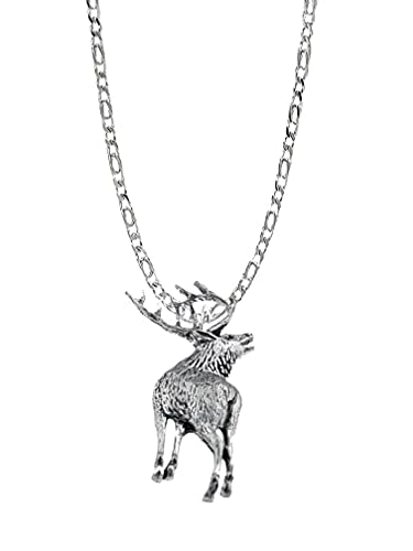 Collier cerf argent fait main A70, le cadeau idéal avec boîte Prideindetails