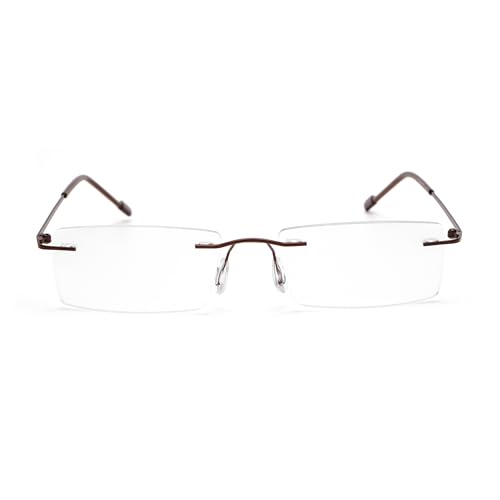 Image of Rimless Reading Glasses for Men & Women | Lightweight Frame with Scratch Resistant Single Vision Lens | Comfortable Soft Silicone nose pads | Suitable for All Face Types