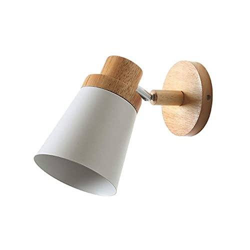 Aplique de pared moderno , Lámpara de pared de cabecera de madera, aplique de pared de macarrón nórdico, lámpara de pared de metal con luces de pared de enchufe E27, accesorios de iluminación decorati