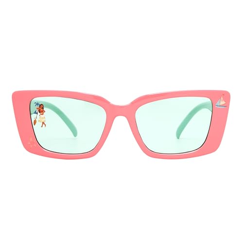 Disney Girls' Moana Ocean Breeze Cat Eye Sunglasses, Coral and Teal, 44 mm2