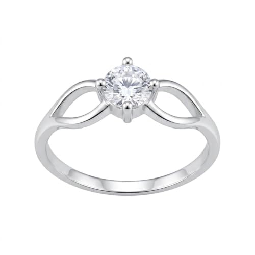 Parnika 925 Solitaire CZ Finger Ring in 92.5 Sterling Silver for Girls & Women |Valentines Gift For Her|(11)