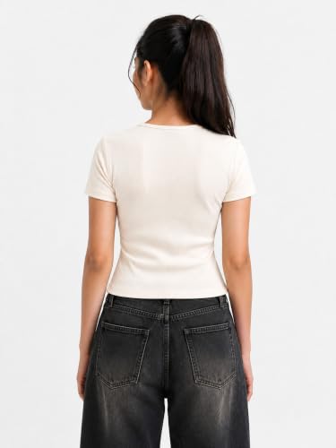 Image of Womanista Women Built in Bra Tshirt for Girls | Padded Tops for Teenagers | Stylish Casual Crop Tops for Everyday use