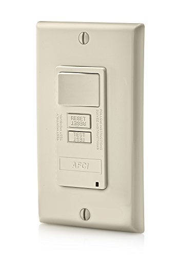Image of Leviton AFCI /Switch Combination, 15 Amp, Self Test, LED Indicator Light, AFSW1-T, Light Almond