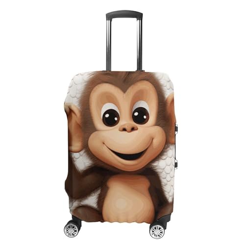 Cute Monkey Printed Luggage Cover Protector, Fits 18-32 Inch Luggage