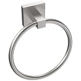 RUACQ Towel Ring for Bathroom, Square Base Hand Towel Holder Hangers Wall Mount, Heavy Duty, Stainless Steel(Brushed Nickel)