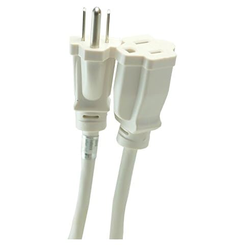 Woods 277563 Outdoor Extension Power Block, Weatherproof with Reinforced Blades, Heavy Duty Vinyl Jacket, Durable Cord, Tangle Free, 8-Foot, White Cover