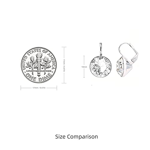 Gorgeous Solitaire Earrings for Women - Embellished with Austrian Crystals, Leverback Drop, Perfect for Any Occasion, Ideal Gifts for Women2