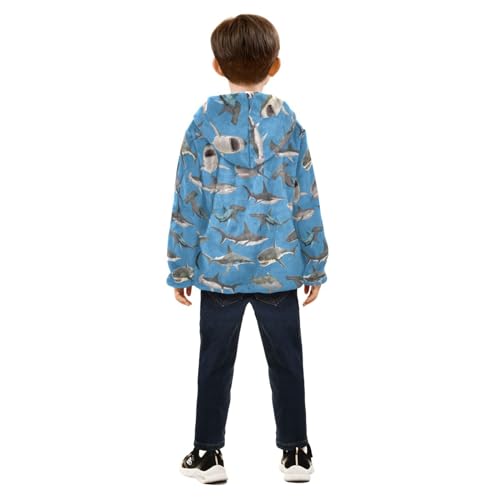 Image of Boys Fleece Jacket Hooded Autumn Winter Long Sleeve Thick Warm Outerwear;3-10 Years Kids Cute Fuzzy Jacket