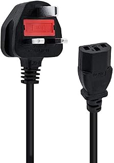 Mcbazel 1.2 meter UK Power Cable (IECC13 to BS1363) Kettle Lead/Power Cord compatible with Xbox One Only/Computers/Scanners/Printers/ 3-pin Shroud Power Connector