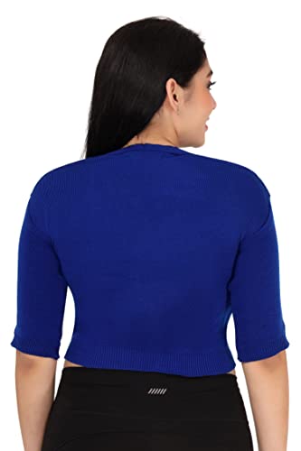Image of Women Winter Wear V-Neck Half Sleeves Regular Fit Woollen Blouse