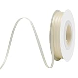 BVIEAKD Cinta de satén color crema de 1/8 pulgadas x 50 yardas, artes de costura y mucho más