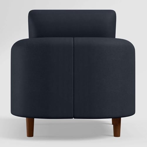 Image of GODREJ INTERIO Sofa Smuff V2 1 Seater Fabric Sofa for Living Room, 3-Years Warranty, Solid Wood, Blue and Grey