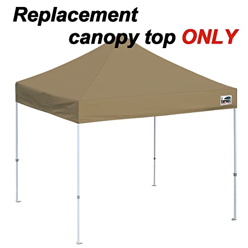 Image of Eurmax USA 10x10 Pop Up Canopy Replacement Top,Universal Instant Canopy Cover ONLY,Heavy Duty UPF 50+ UV Protection,Water & Wind Resistant Tarp,30+ Colors Available,Bonus 4 Sand Bags (Khaki)