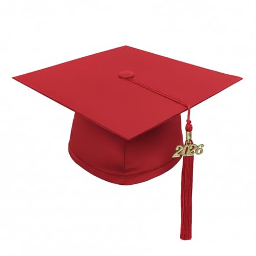 Image of CLERKMANS Unisex Matte Graduation Cap Gown Tassel Package, High School and University