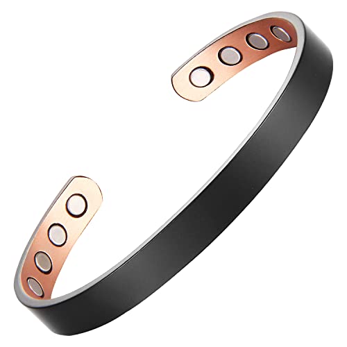 MagEnergy Copper Bracelet for Men and Women, 99.9% Pure Copper Magnetic Bangle with 8pcs 3500 Gauss Magnets, Adjustable Jewelry Gift