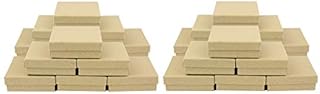 Emartbuy Set of 24 Brown Cardboard Jewellery Pendant Boxes, Ring Boxes, Gift Box for Anniversaries, Weddings, Birthdays Size - 9 cm x 7 cm x 2.5 cm