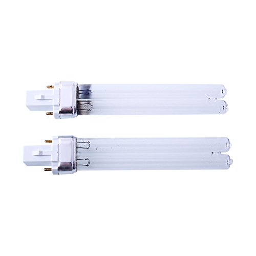 Gladle 2 bombillas UV de repuestos Pcs Base 9 W w G23 para el microondas de purificador de aire del frigorífico de acuario ECC