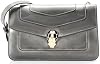 Bolso Bandolera Serpenti Forever de Cuero Metálico Pequeño, Metálico 2