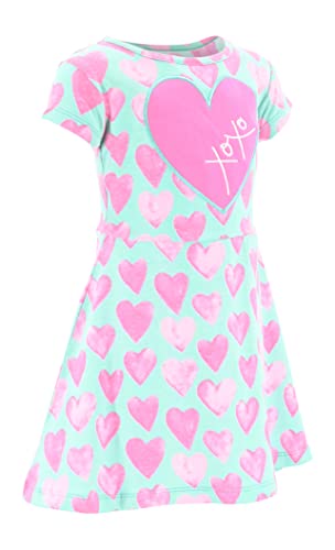 Image of Unique Baby Girls' Short Sleeve Everyday Printed Dresses for Kid and Toddler, Sizes 2T-12Y
