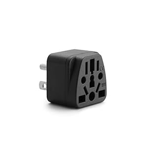 Unidapt US Travel Plug Adapter, EU,AU,UK,NZ,CN,in to USA (Type B), Grounded 3 Prong USA Wall Plug, EU to US Travel Adaptor and Converter, Power Outlet Charger (1-Pack)