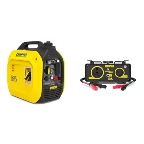 Champion 2500-Watt Portable Inverter Generator Bundle with 30-Amp...