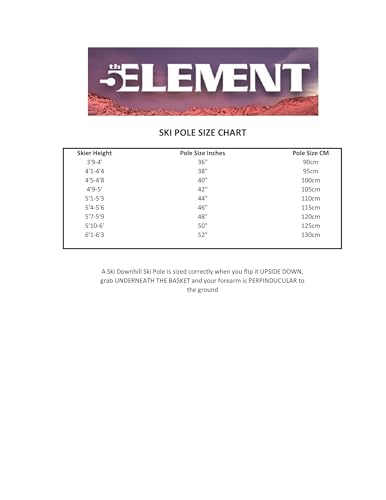 5th Element Stealth Ski Poles (White/Silver, 110cm)