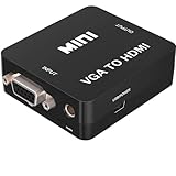 VGA to HDMI 変換アダプタ、 HOUREIHOU 金メッキVGA→HDMI 出力 ビデオ変換アダプタ USB給電 1080P対応 (給電用USBケーブル付属)