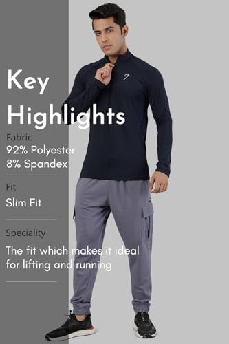 Image of Thrive Mens Slim Fit Pullover Sport and Gym Full Sleeve T-Shirt for Men
