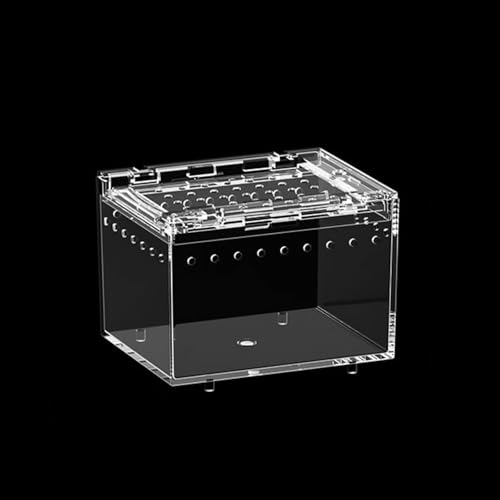 Septlib 爬虫類 ケージ 飼育 高い透明度でパノラマビューを実現 飼育ケース レプタイルボックス 頑丈 爬虫類ケージ トカゲケージ マグネット開閉 ヤモリケージ レオパケージ 引き出し式の蓋 飼育セット 縦長 水陸両用(10x8x7cm)