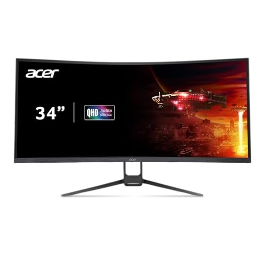 acer Nitro 34" UWQHD 3440 x 1440 1000R Curved PC Gaming Monitor | Adaptive-Sync Support (FreeSync Compatible) | 100Hz Refresh | 1ms VRB | AdobeRGB 90% | 2 x DP 1.2 & 2 x HDMI 2.0 | EDA343CUR Hbmiippx