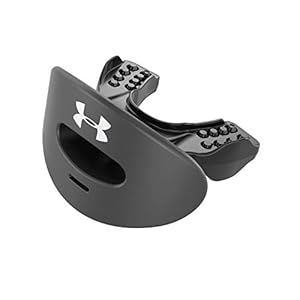 Under Armour Air Lip Guard for Football, Full Mouth Protection, Compatible with Braces, Instant Fit,Black