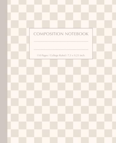 Pastel Beige Taupe Cream Composition Notebook Y2K Preppy Soft Check Aesthetic Stationery: Minimalist Neutral Checkered College Ruled Back to School ... University, Work, Office and Everyday Notes image 2