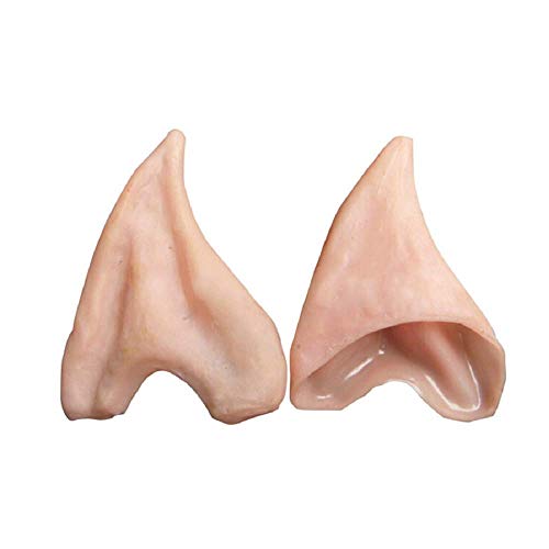 Panda Loco Máscara de látex con orejas de elfo protésicas puntiagudas para cosplay de Halloween