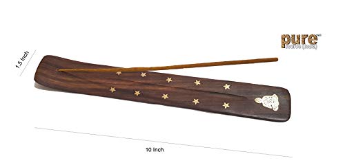 Image of Pure Source India Wood Incense Holder (10 x 1.5 inch, Brown)