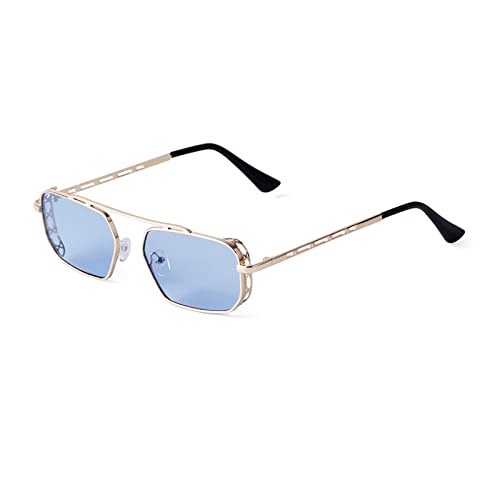 Lunettes de soleil steampunk avec verres rectangulaires rouges pour un confort visuel stylé