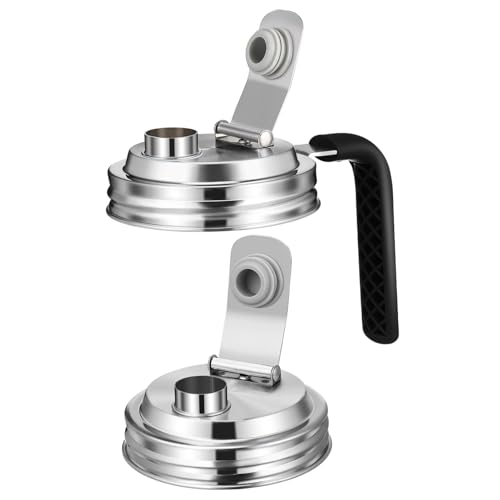 STOBAZA Stainless Steel Mason Gay Jar Lids Wide Mouth Canning Lids Pour Spout Leakproof Seal
