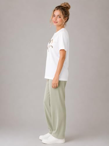 Image of ELVIA Women's Pure Cotton Top and Pyjama Co-Ord Set | Double Heart Graphic Printed Night Suit | Regular Fit Half Sleeve Round Neck T-Shirt with Pajama Sleepwear Loungewear Set