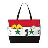 axzttupy bandiera della repubblica araba siriana stampa grande capacità spiaggia borsa da viaggio leggero tote vacanze picnic attività all'aperto