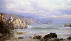 Peinture à l'huile Seascape Along The Cliffs : l'élégance signée William Trost Richards