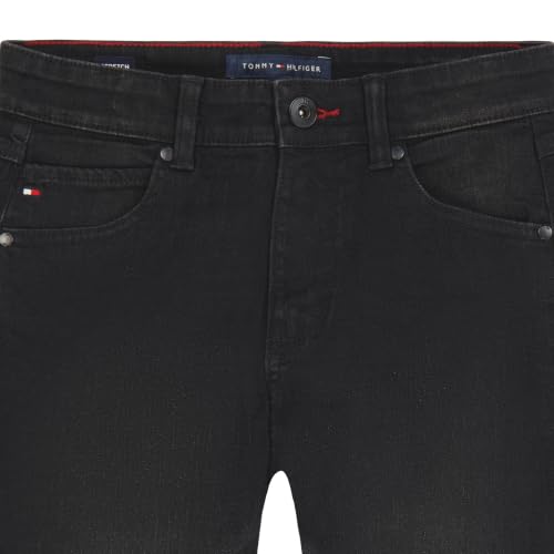 Image of Tommy Hilfiger Boys' 5-Pocket Stretch Slim Straight Leg Denim Jean, Zipper Fly & Button Closure