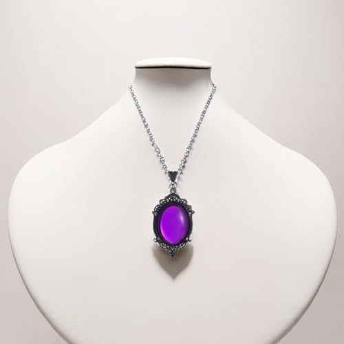 MIFYNN Gothic Stardust Crystal Cameo Necklace Red Purple Crystal Pendant Necklace Vintage Satan Demon Halloween Jewelry for Women2