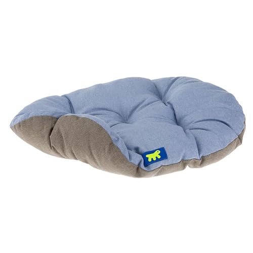 Ferplast Hundebett Relax, Hundekissen, Katzenkissen, Hundematte für Hundehütten und Autos – waschbar – aus Baumwolle mit weicher Polsterung, 43 x 30 cm. Himmelblau