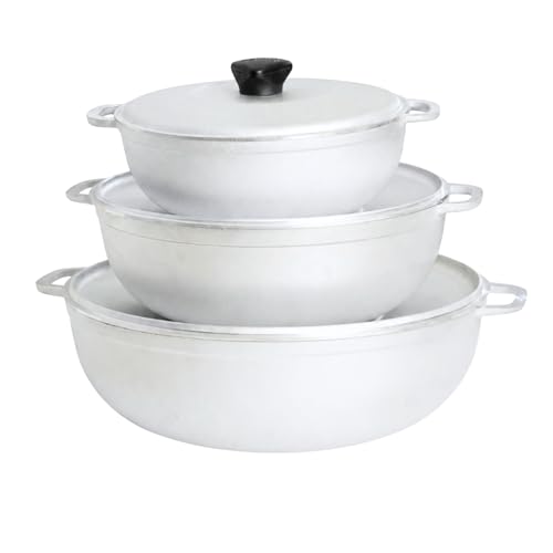 IMUSA 3 Piece 1.5 3.5 & 7 Qt Aluminum Caldero Set Oven Safe