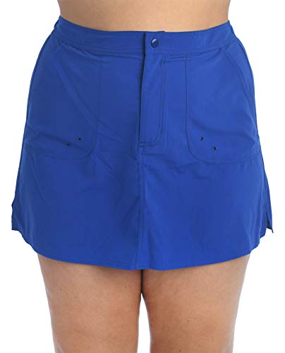 Maxine Of Hollywood Women's Plus Size 5'' Woven Swim Boardshorts, Cobalt//Solids, 22W