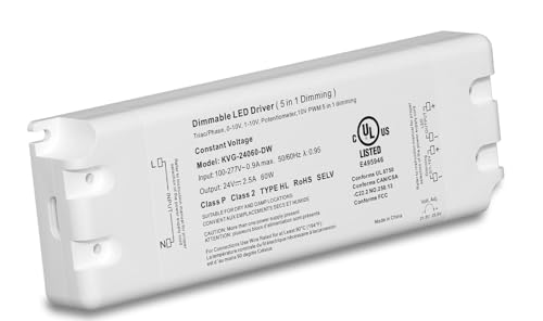 LEDXLIRBH 60W Dimmable LED Driver,5-in-1 Dimmable Power Supply, AC 100-277V