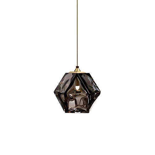 Lámpara de techo colgante de vidrio rústico de arte texturizado mini 1 luz 20x22cm