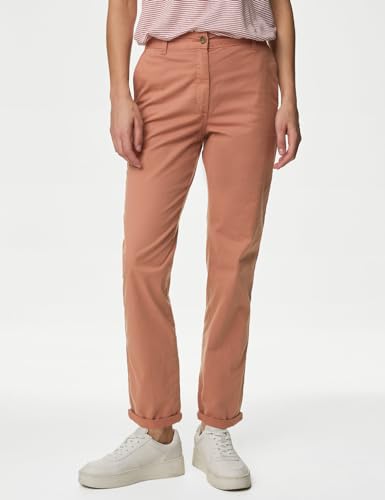 Image of Marks & Spencer Cotton Rich Tea Dyed Slim Fit Chinos