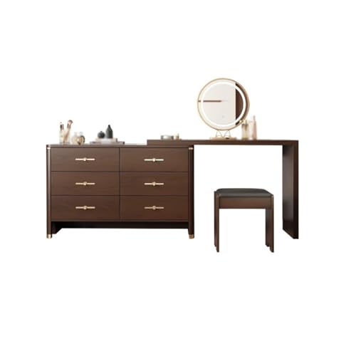 ENGENDER Vanidad Maquillaje Tocador de Estilo Chino for Dormitorio, tocador con Armario, Almacenamiento Tocador